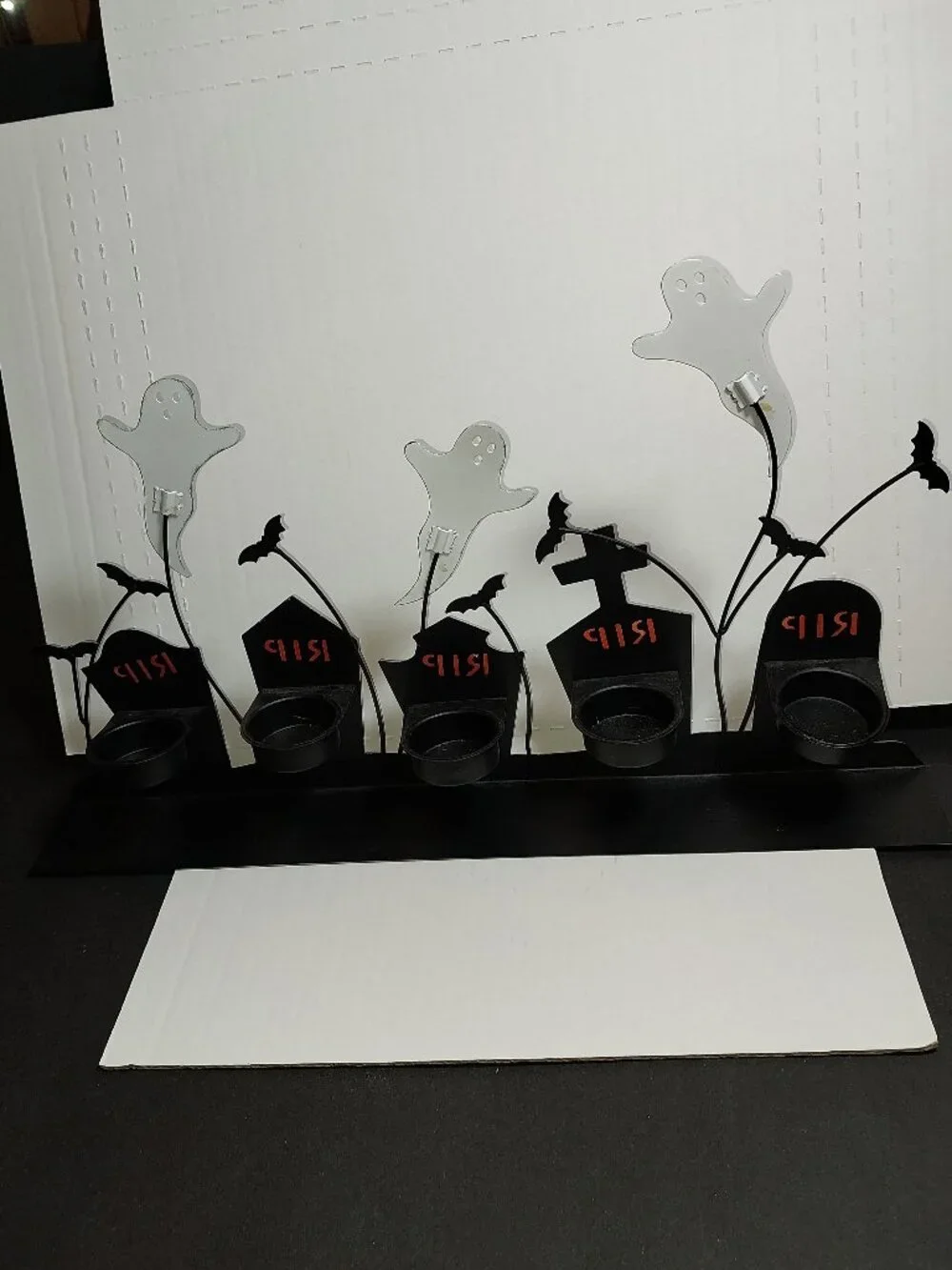 Pottery Barn Halloween Cemetery Metal Votive Candle Holder